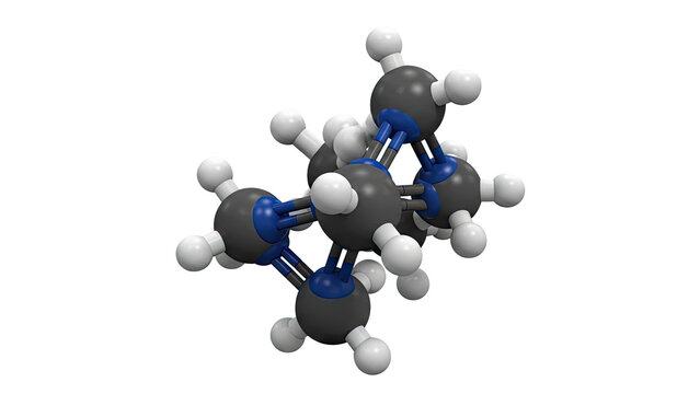 Ball-and-stick model of Tetramethylenediamine molecule