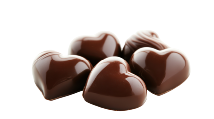 Delicious chocolate hearts for valentine's day celebration