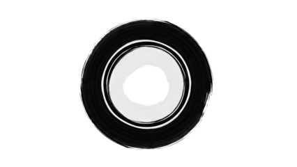 Zen circle brush stroke
