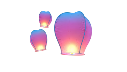 Three Gradient Sky Lanterns