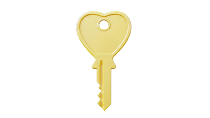 Yellow Heart-Shaped Key