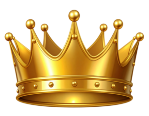 Golden crown isolated on transparent background isolated on transparent background