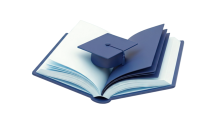 Graduation Cap on Open Book