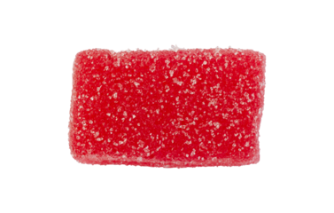 red sugar coated jelly candy isolated