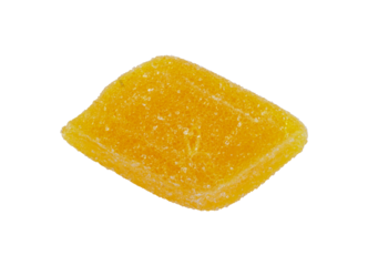 single yellow jelly sugar candy isolated