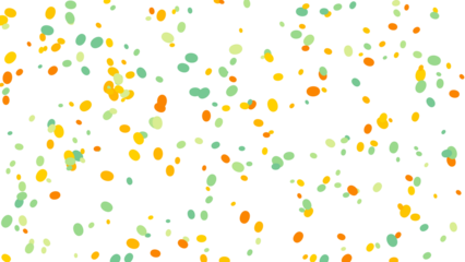 Abstract Confetti Background with Yellow Orange and Green Circles
