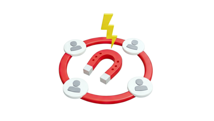Magnet attracting people icons, business concept