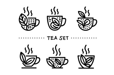 A set of cups of tea and coffee for breakfast with a slice of lemon similar to a QR code barcode code