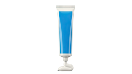 Tube of white cream with blue label and white cap