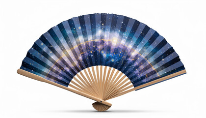 宇宙の光が広がる幻想的な和扇子：Cosmic Light Japanese Folding Fan
