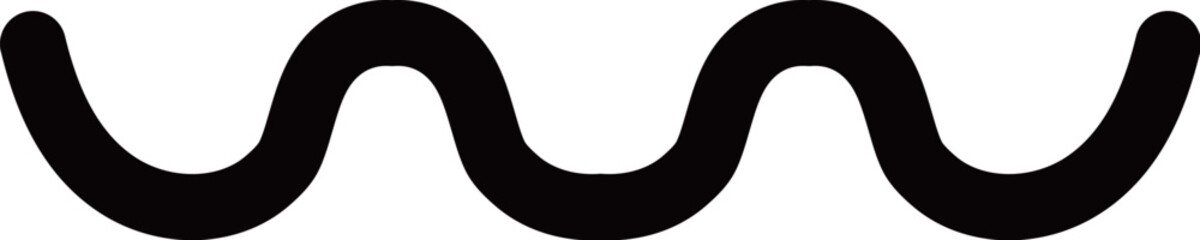手書きのゆるい波線　〜の絵文字　ベクターイラスト素材