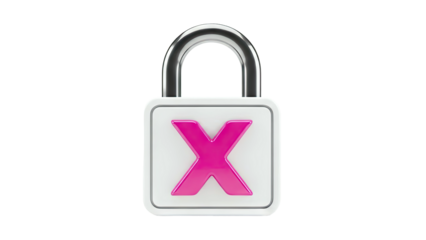 Padlock with Pink X Symbol
