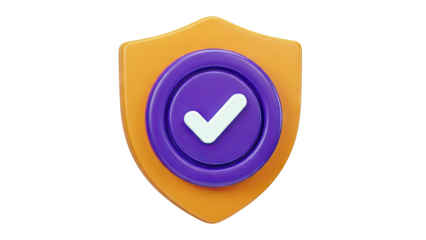 3D Shield with Checkmark Icon
