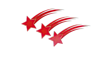 Three Red Shooting Stars