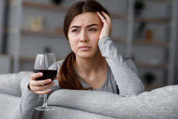 Despaired upset sad european young woman, going through breakup, suffering from busy day and...