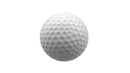 Close-up of a white golf ball on a white background