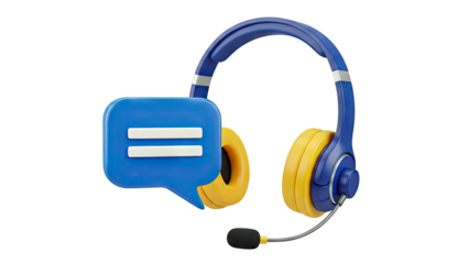 Headset with Speech Bubble Icon