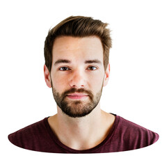 Fototapeta premium White bearded man png sticker, transparent background