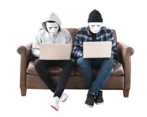 Computer hacker png sticker, transparent background