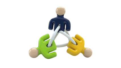 Three-Person Teamwork and Connection