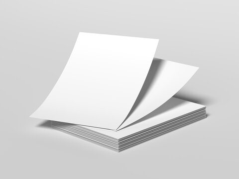 Minimal Blank Paper Stack Mockup with Floating Sheets and Soft Shadow