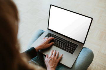 Laptop screen png mockup, transparent design