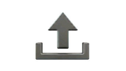 Black 3D Upload Icon