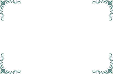 Elements of ornate vintage frames. Border green on white  swirls, floral motifs corner. Design print for greeting cards, wedding invitations, restaurant menu, royal certificates. Set 1612