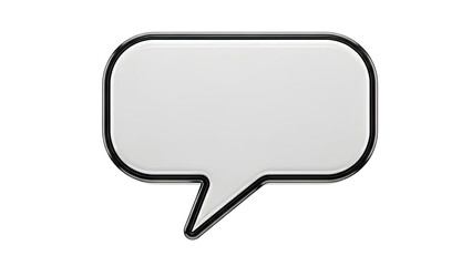 Naklejka premium Glossy Speech Bubble with Black Outline