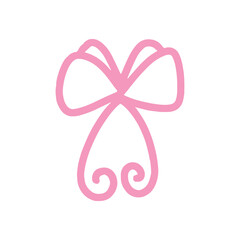 Cute Coquette Bow Stacked Doodle Pink Line Art