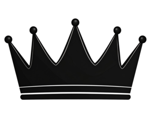 Black crown icon isolated on transparent background isolated on transparent background