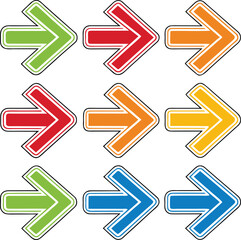 colorful arrows in grid layout with bold outlines and directional design