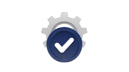 Gear with Checkmark Icon