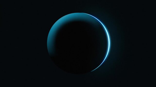Crescent Moon Phase in Dark Space.