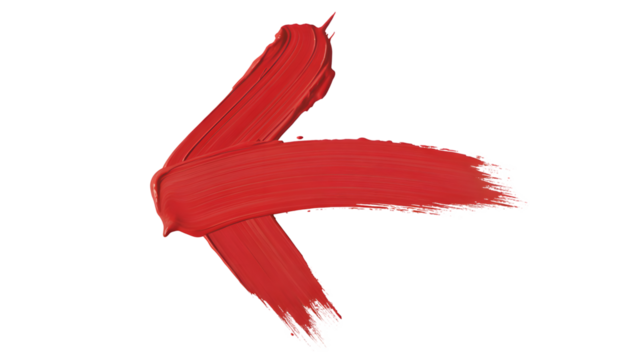 A bold red paint stroke creates an abstract shape on a black background with textured details - Powered by Adobe