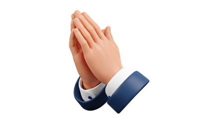 3D Praying Hands Icon