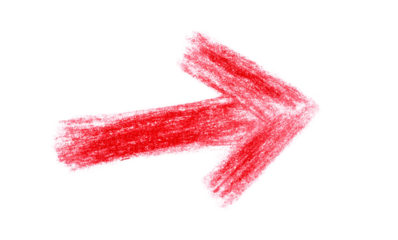 vector illustration of a red arrow hand-drawn sign