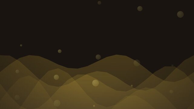 Abstract gold liquid motion waves background. Fluid vector layers and floating bubbles animation loop in 4K for luxury, oil, honey, and energy projects.