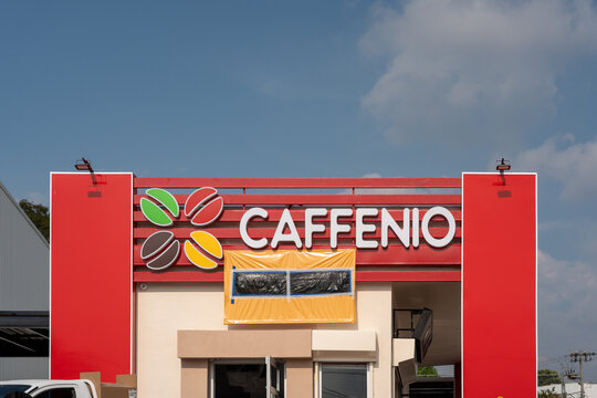 Caffenio coffee shop facade with logo. Brand by Caf&eacute; del Pac&iacute;fico S.A.P.I. de C.V., originated in Hermosillo, Sonora. Mexico, January 15, 2026.