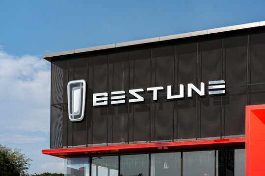 Facade of the JIM and Bestune dealership, SAAG automotive, Guadalajara, Jalisco, Mexico, Jan. 2, 2026. FAW Group, JMC, Isuzu. 