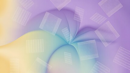 Pastel colored abstract background with floral design elements