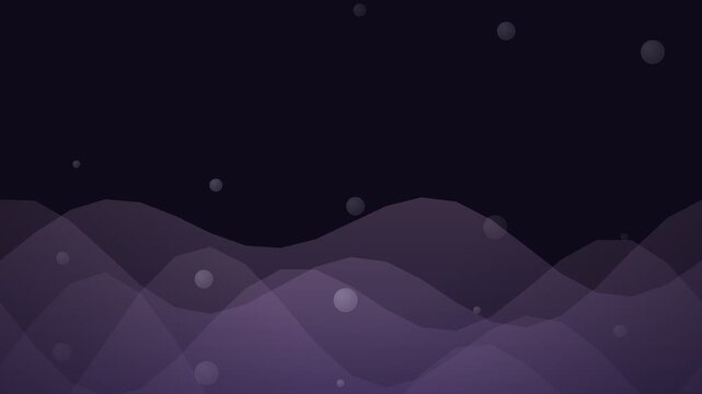 Abstract purple liquid motion waves background. Fluid vector layers and floating bubbles animation loop in 4K for magic, fantasy, and creative projects.