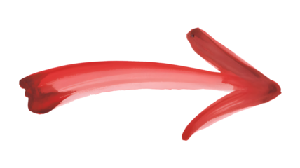 A bold red brushstroke arrow points to the right with soft watercolor textures on a black background