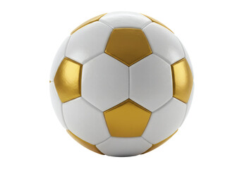 Classic Soccer Football Ball Golden White Gold Sport Game Equipment Athletic Award - Isolated on Transparent background