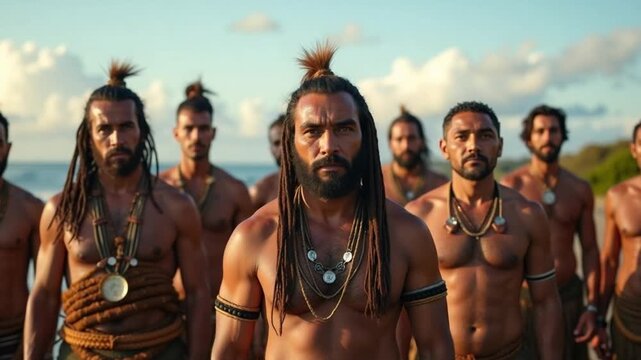 Indigenous Tribal Men Standing Together for National Indigenous Peoples Day
