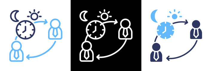 Obraz premium Job Shift triple icon