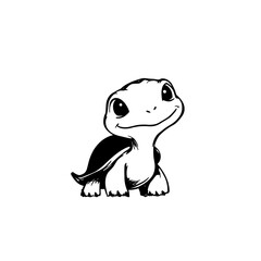 Obraz premium Snapping Turtle. Snapping Turtle simple black and white line art vector logo