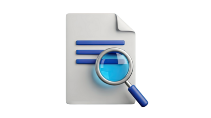 Magnifying Glass Over Document Icon