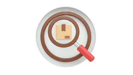 Magnifying Glass Searching for Package Icon