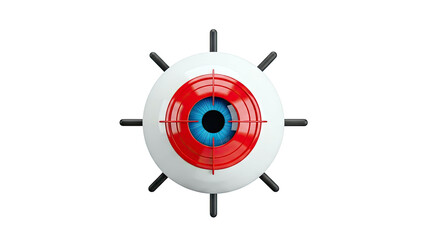 Stylized Eye with Target Reticle and Legs